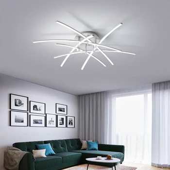 

White Gold Finished Modern led Chandelier Living room Bedroom Study Kitchen Aluminum Body AC80-260V Ceiling Chandelier Fixtures