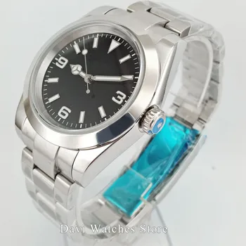 

40mm Bliger/Sterile Black Dial Luminous Sapphire Glass Polished Bezel 21 jewels MIYOTA 8215 Automatic Movement Men's Watch Men