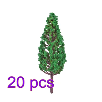 

20pcs 3.8cm/5.8cm/6.8cm/8.5cm Height Pine Tree Model Sand Table Scenery Building Accessories for Ho 1:85 Scale Toy Train