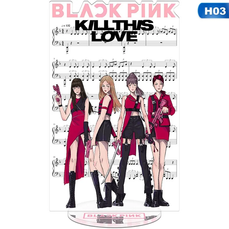 Модный черный розовый акриловый стенд экшн-фигурка KILL THIS LOVE Character Stand Plate стоящий Настольный Декор