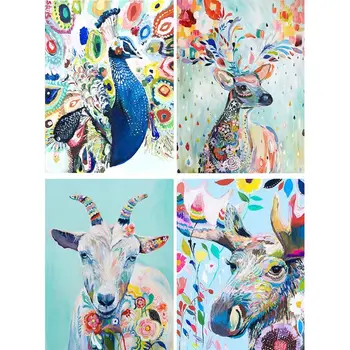 

4 Pack Peacock 5D Diamond Painting Full Drill Rhinestone Embroidery Decor