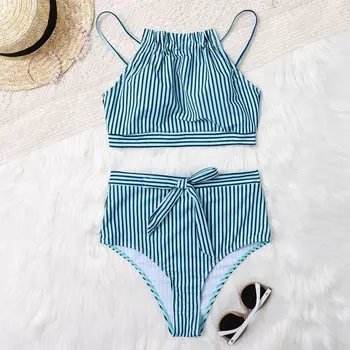 

Europe and America popular sexy striped bikini swimsuit wholesale by female bikini manufacturers