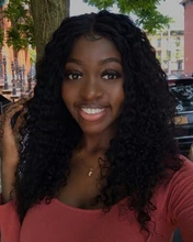 Wig Lace-Wigs Human-Hair T-Part Lace-Frontal Water-Wave Curly Transparent Black for Women