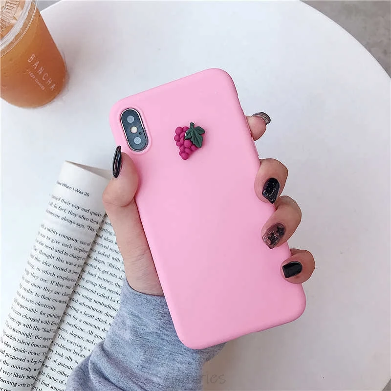 Милый 3D чехол с фруктами для oppo realme xt x2 x lite q 3 5 pro c2 c1 reno ace 2f 2 z 5g 10x zoom, Матовая Мягкая задняя крышка из ТПУ - Цвет: deep pink grape