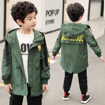 

Spring Autumn Jacket For Boys Children's Outerwear Fashion Hooded Cotton Jacket Windbreaker Kids Jackets For Boys 4-15Y