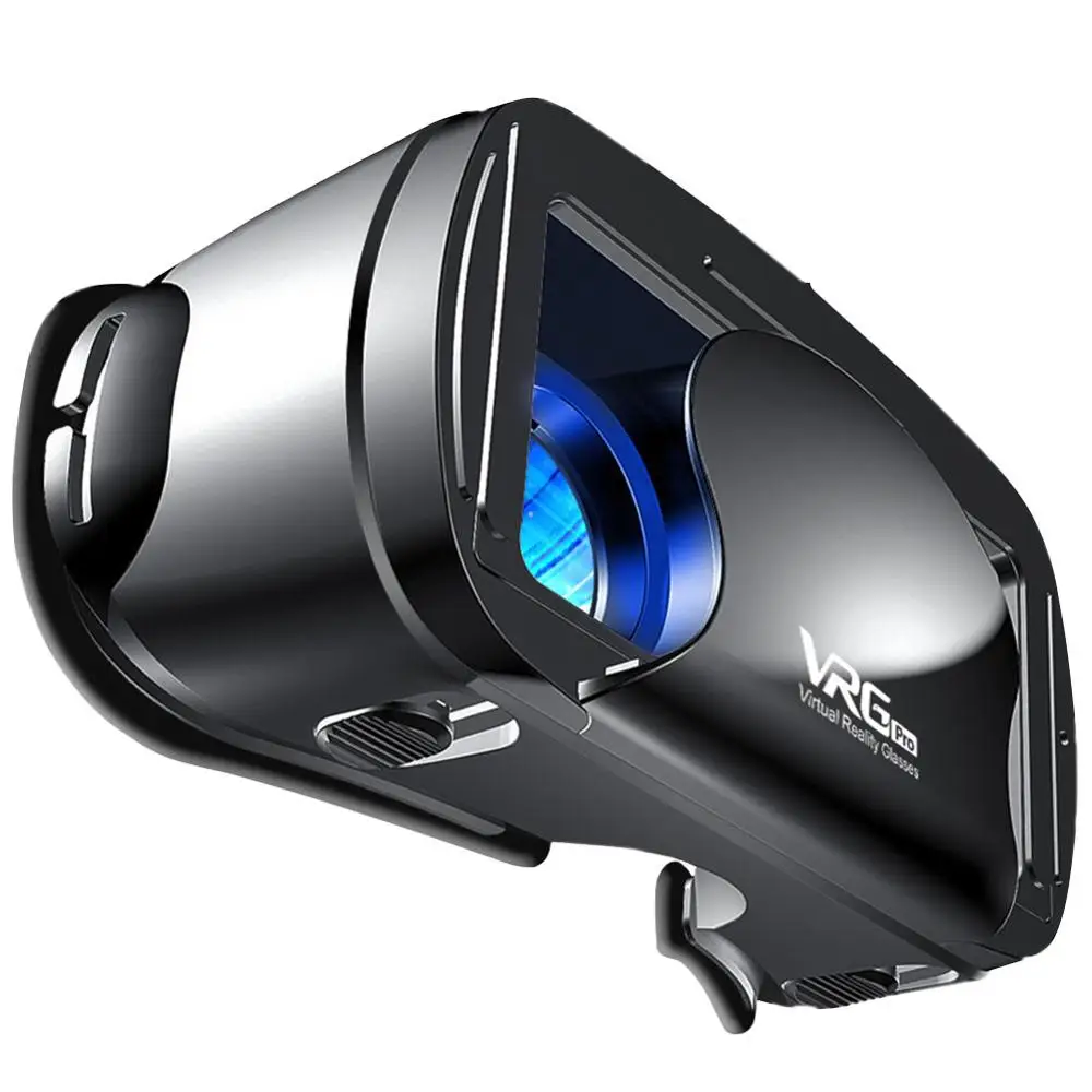 Black Универсальный VRG PRO VR гарнитура очки путешествия 5~ 7 дюймов смартфон фильмы на голову асферическая линза дома 3D игры мобильный телефон - Цвет: Black