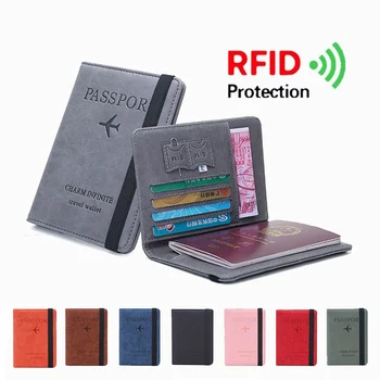 

LAOSHIZI LUOSEN Anti-theft Passport Holder RFID-blocking Wallet Travel Credit card Wallet