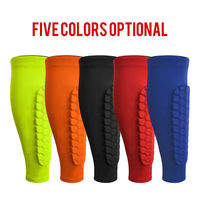 1Pcs Sports Football Cycling Compression Sleeves Honeycomb Sponge Safety Calf Leg Shin Sports Protection Men Women