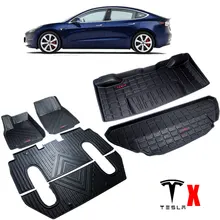 Audew для Tesla модель X TPO передние и задние черные 6/7 сидений автомобильный напольный коврик подходит для любой погоды напольный ковер покрытие водонепроницаемый прочный