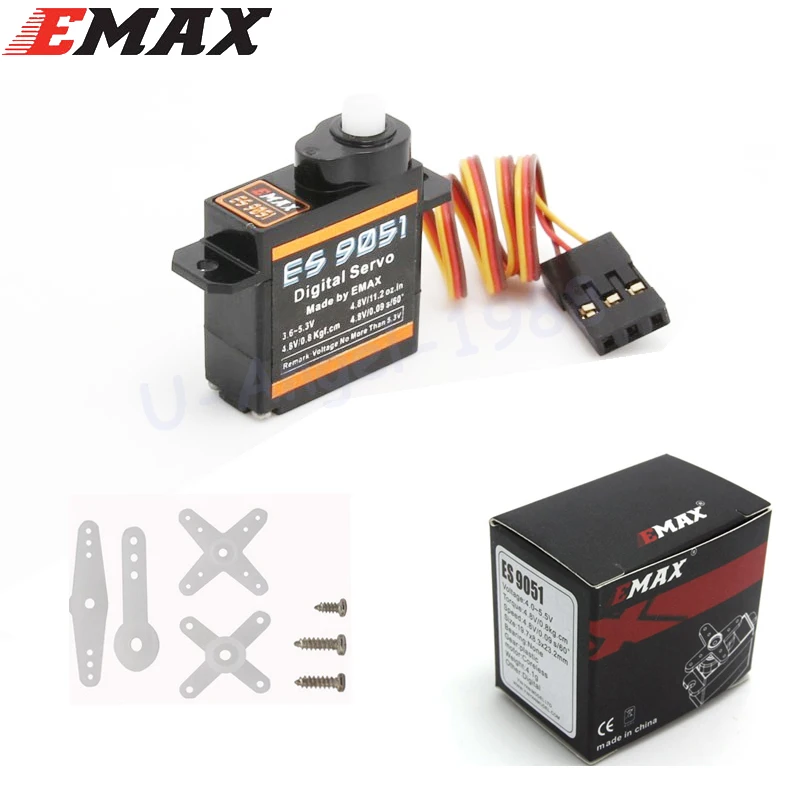 1 шт. EMAX ES9051 ES9251 4,3 г/2,5 г цифровой сервопривод пластмассовая коробка передач 0,8 кг Крутящий момент для 3D F3P самолета Прямая поставка