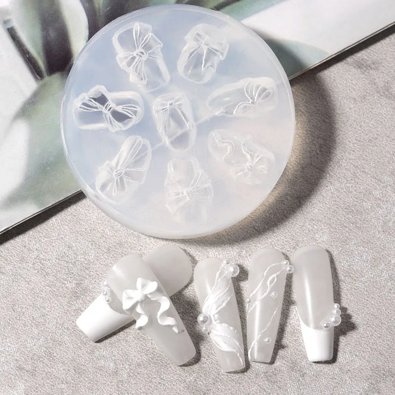 Misscheering Bow Carving mold na zdobienie paznokci dekoracje moda 3D silikonowe akcesoria do paznokci dla DIY stylizacja Manicure