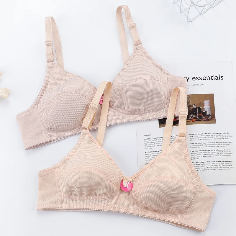 Wireless sexy push up bra skin color cotton thin bras for women Comfortable soft intimates lingerie bra plus size 38 40 42 44BC