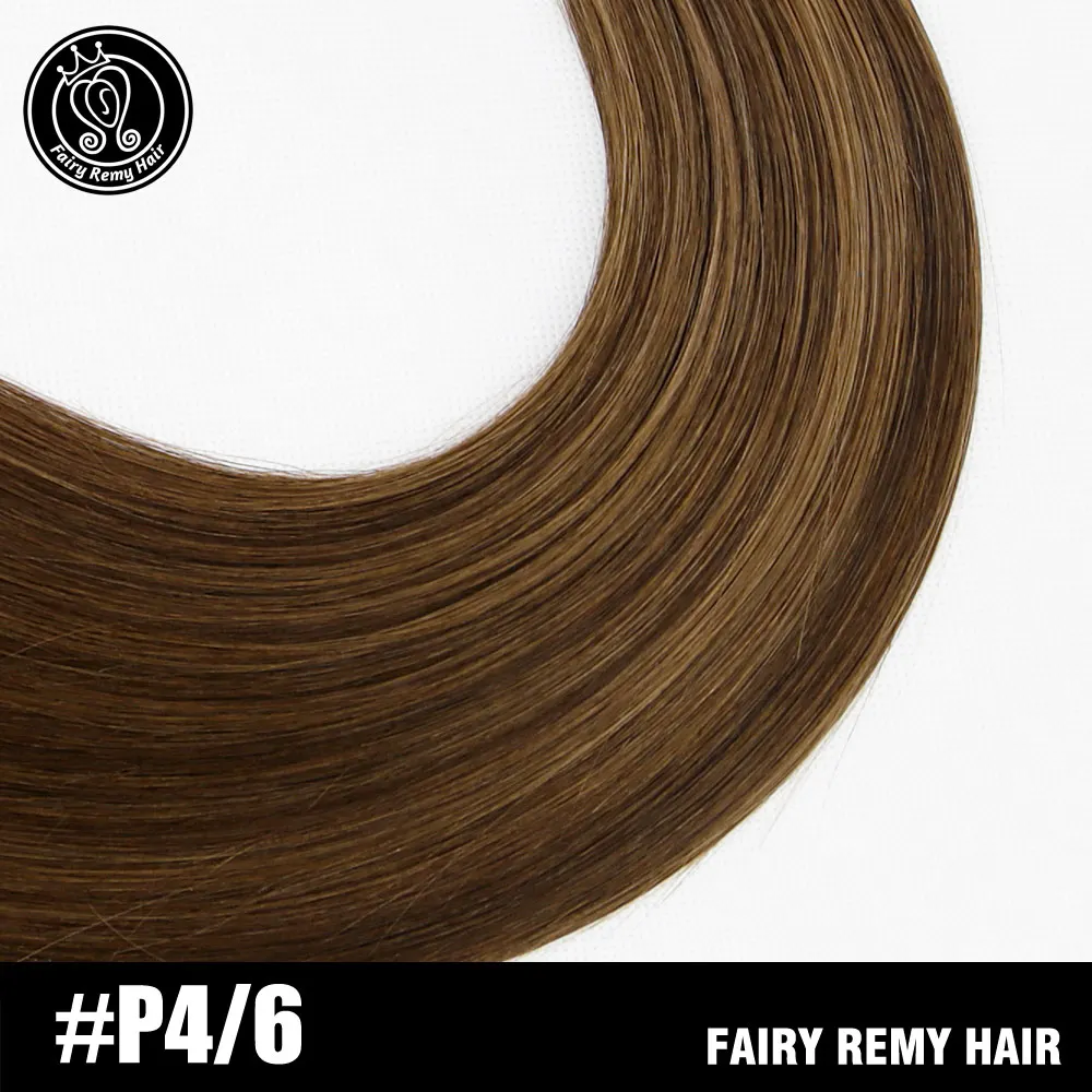 Сказочные волосы remy 2,0 г/шт. 16 дюймов настоящие волосы Remy прямые из искусственной кожи уток человеческие шарики клея для наращивания волос на наращивание волос Бесшовные ленты ins - Цвет: P4-6