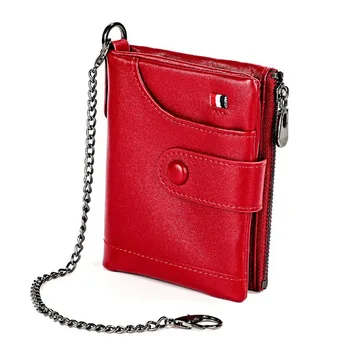 

New Small Wallet Men Crazy Horse Wallets Coin Purse Quality Short Male Rifd Cow Leather Card Wallet