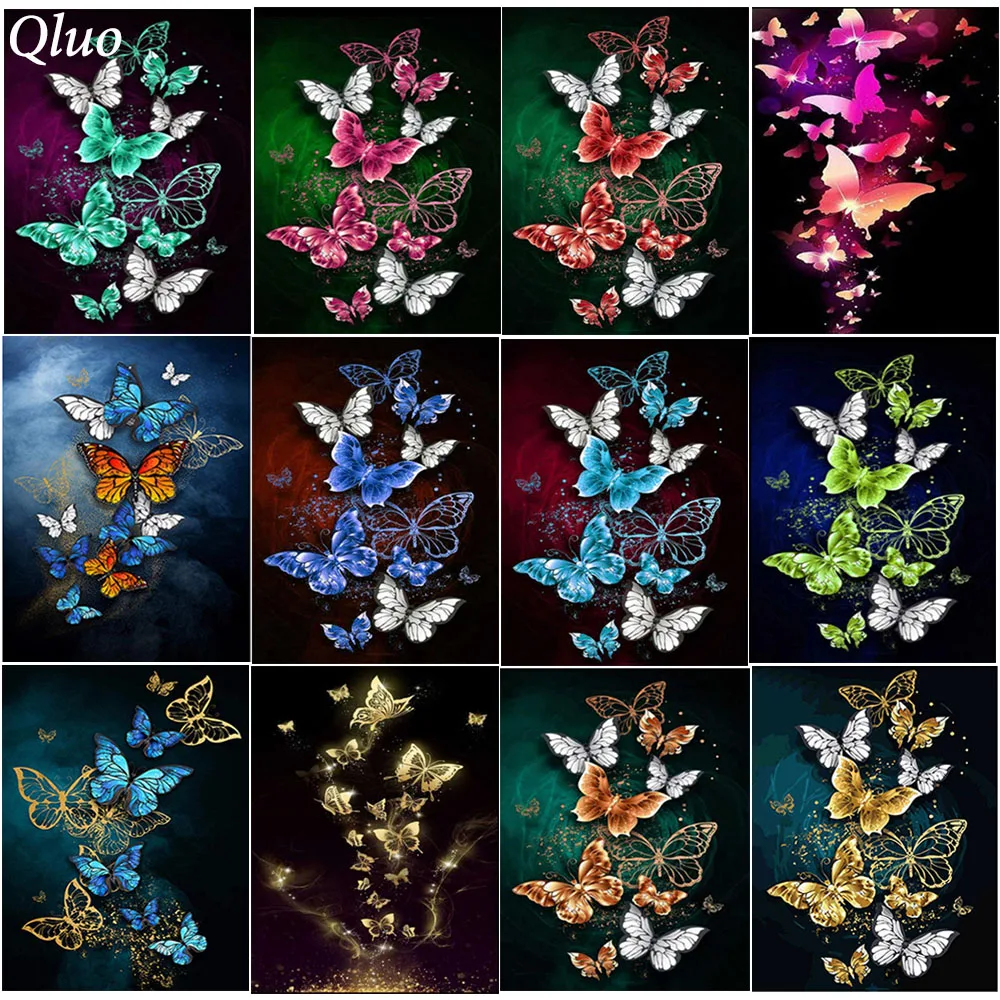 Diy 5D Full Diamond Embroidery Flower 3D Diamond Mosaic Butterfly Diamond Painting Animal Rhinestones Pictures Display Gift Home