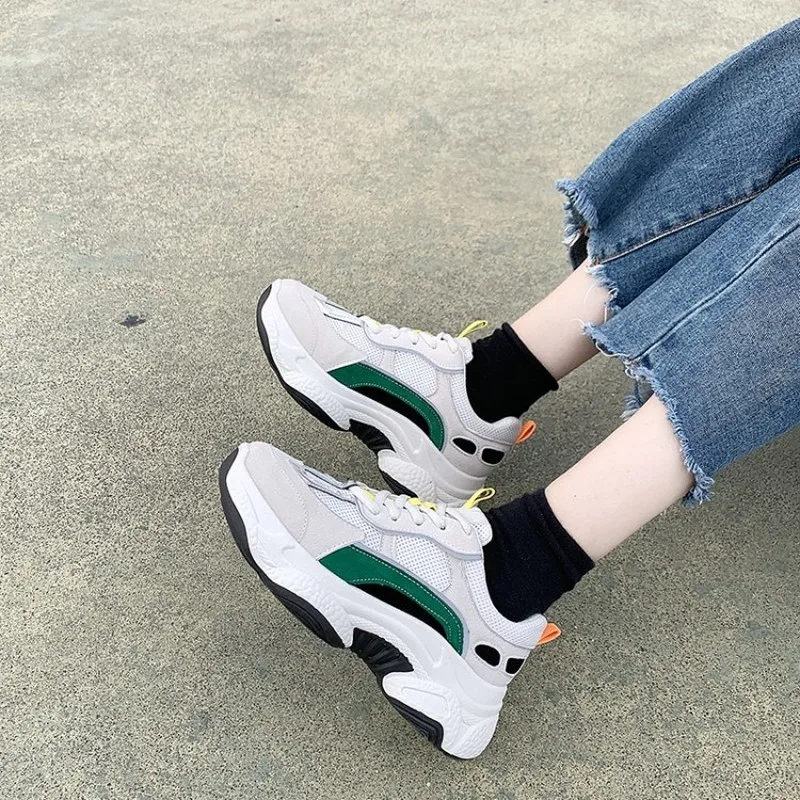 

2020 New Flat Heels Spring Vulcanized Shoes Woman Fashion Colorful Sneakers Women Ins Brand Female Platform Footwear H14-37