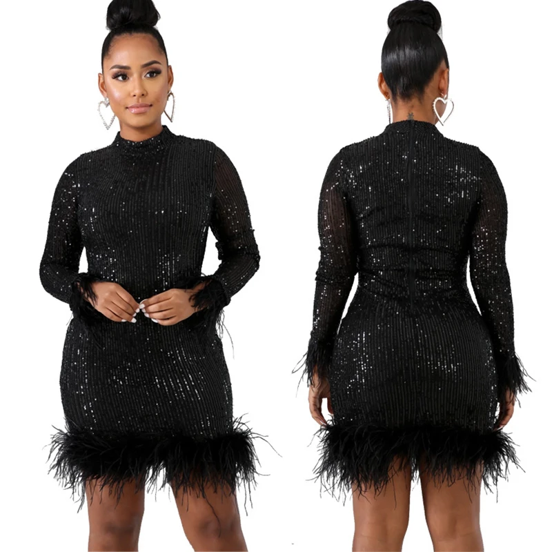 black 66 Сексуальное женское облегающее черное платье vestidos, платья для вечеринок, Украинская одежда sukienki, кружевное платье с блестками и длинным рукавом - Цвет: black 66