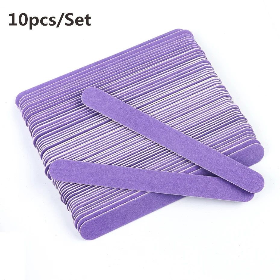 Purple 10 шт. пилки для ногтей буфер блока Педикюр Маникюр гель пилка для полирования ногтей пилки для ногтей Красота Инструменты Профессиональные пилки для ногтей Инструменты LE1542 - Цвет: Purple
