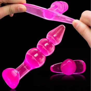 Soft Anal Dildo Butt Plug Prostate Massager Adult Gay Phalluses Anal Plug Beads G-spot Erotic Sex Toys For Men Women Products 6