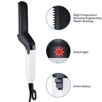 

Man Styling Combs Straight Hair Comb Quick Beard Styler Comb Multifunctional Straightening Curly Hair Comb Ceramic Ion Heating