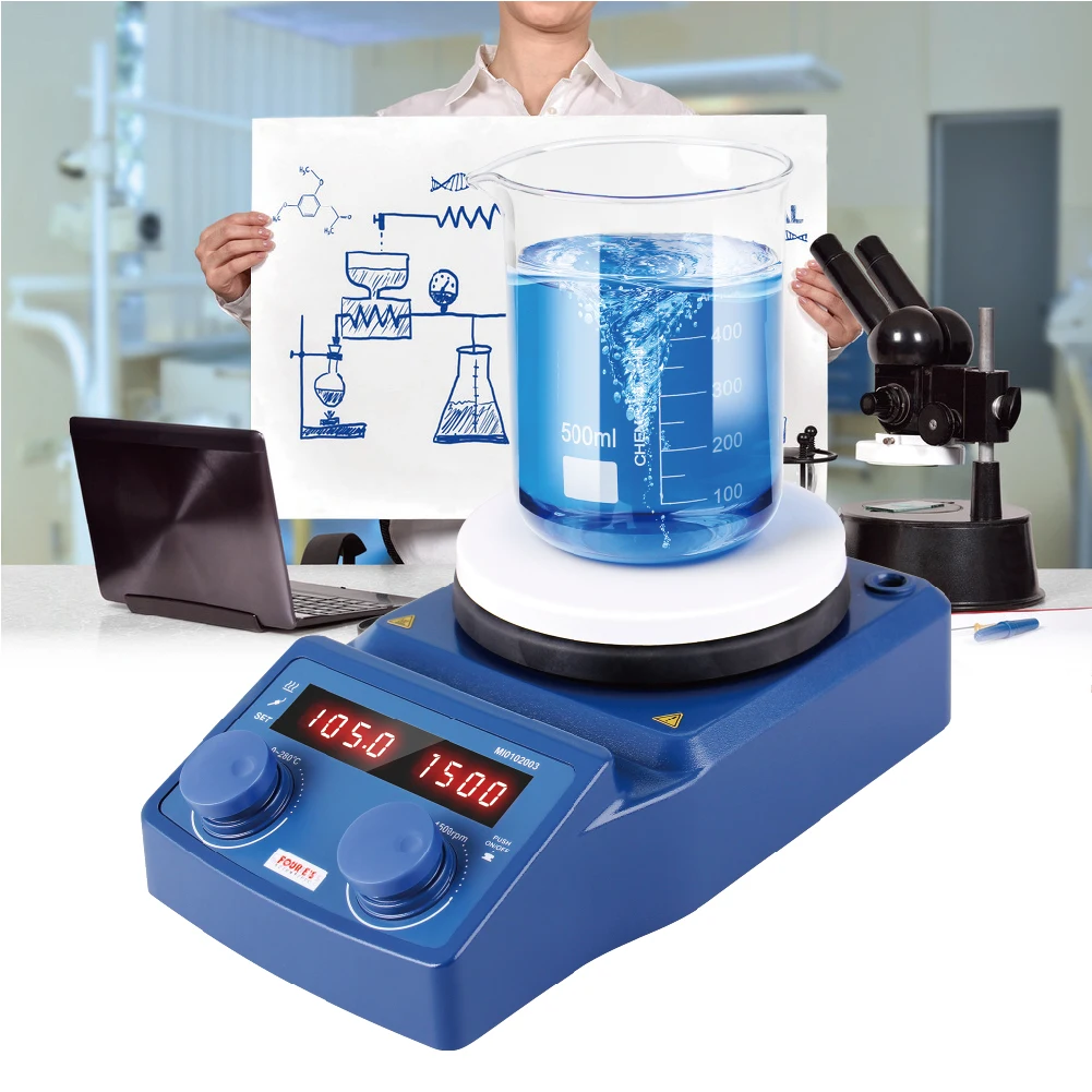 Laboratory Digital Hot Plate Magnetic Stirrer With Hotplate 3L Laboratory Hotplate Mixer, Heating Temperature Up to 280&deg;C