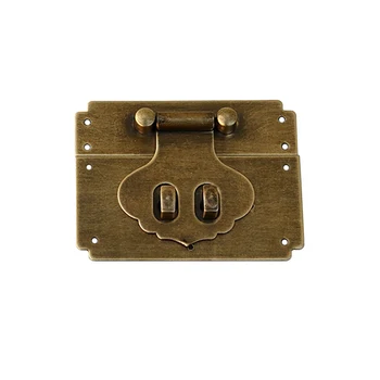 

Tiazza Antique Brass Small Cabinet Box Latch Buckle Catch Clasp Case Lock Hinges Furniture Hardware Accessories Square Hasp