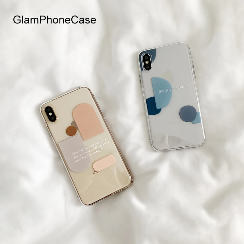 

GlamPhoneCase Simple Personality Geometry Phone Case For iPhone X XS Max XR Soft Silicone Cover For iPhone 7 8 6 6s Plus Case