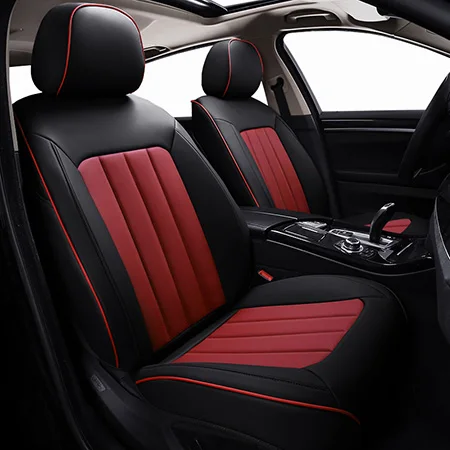 Red Standard Пользовательские кожаные чехлы для автомобильных сидений для Toyota EZ Reiz Mark X Crown Vios aygo cargo venza автомобильные чехлы для сидений - Название цвета: Red Standard