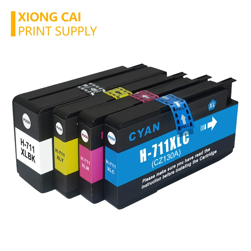 4 шт. совместимый для HP 711 711XL чернильный картридж DesigJet T120 T520 24/ 610/ T520|Чернильные