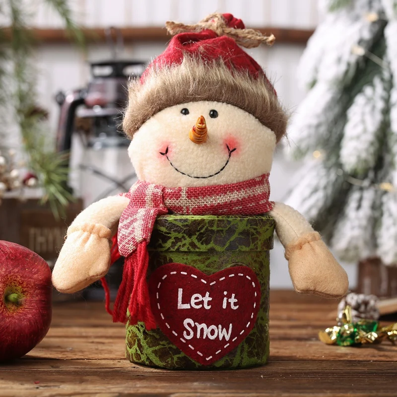 Кожаные рождественские мешки Подарочные наборы конфет Navidad рождественские украшения олень/Снеговик/Санта-Клаус для праздников и вечеринок украшения
