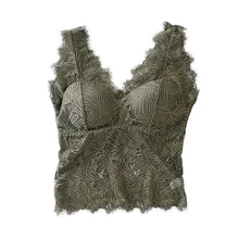 Женские топы на бретельках, новинка, нижнее белье, грудь, подкладка, жилет, кружево, грудь, сексуальное, кружево, красота, сзади, без оправы, бюстгальтер, жилет, топ, Dentelle Femme