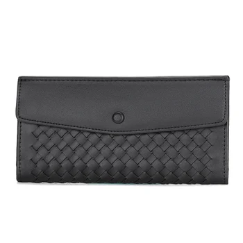 

Top Quality Large Capacity Weave Men's Long Wallet Fashion Classic Black Clutch Multi Pockets Card Wallets