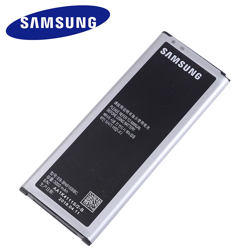 

Original Replacement Samsung Battery EB-BN916BBC 3000mAhFor Galaxy NOTE4 N9100 N9106W N9108V N9109V NOTE 4 With NFC