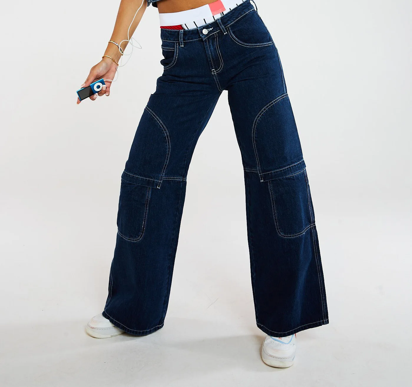 Fashion Wide Leg Loose Jeans Women Y2k Low Rise Baggy Jeans Ladies