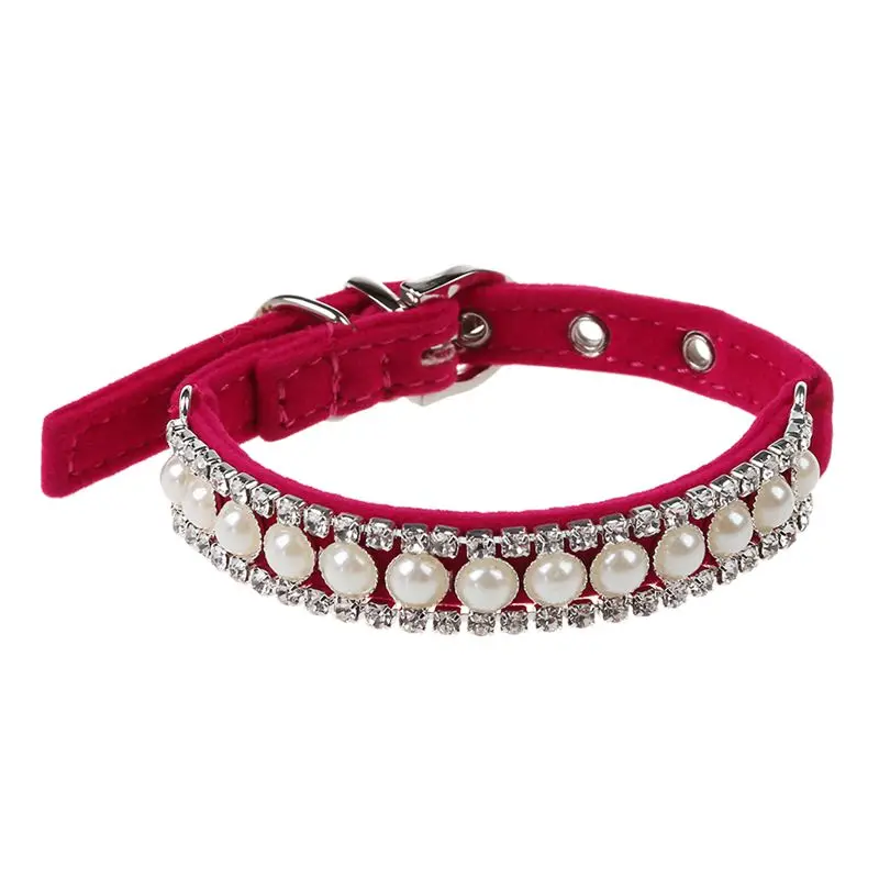 Топ-магазин стразы жемчужный собачий ошейник с цепью ошейники принцессы для
