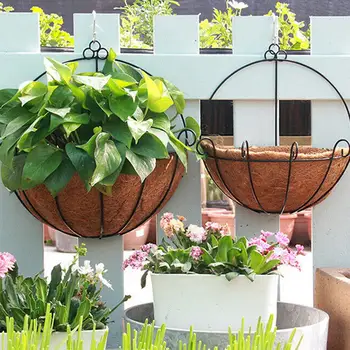 

Wicker Rattan Hanging Flower Basket Planter Flower Pot Plant Pot Holder Basket Wall Hanging Baskets Planters Garden Decor