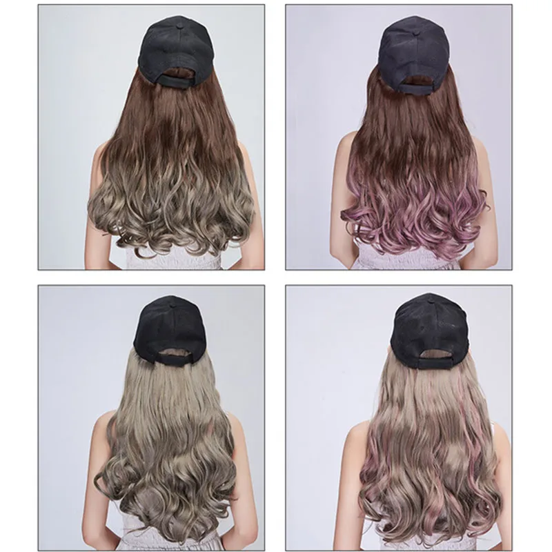Wig female long curly hair big wave hat with wig one female summer fashion natural cap