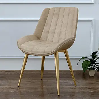 

Simple Modern Office Chair, Iron Soft Leather Chair, Nordic Household Sofa, Dining Chair, Living Room, Bedroom, Single Back Stoo