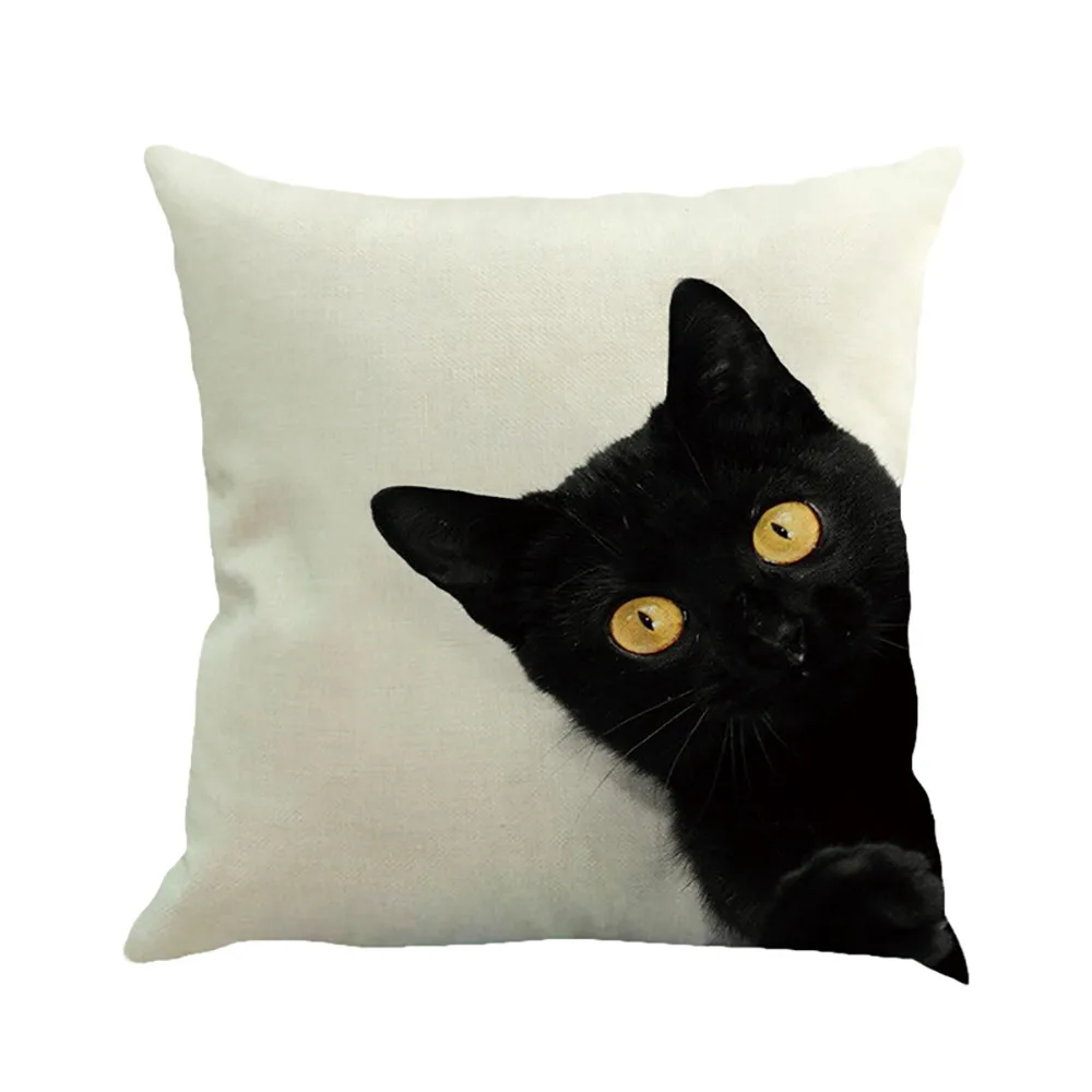 Cat Square Printing Pillowcase Customized Hot Sale Custom Funny Vintage Style Throw Pillow cover Car Sofa Bedroom Cushion Cover | Дом и сад