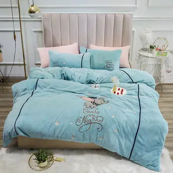 

New Crystal velvet bedding sets cartoon bed set King queen size bed cover set bed sheet set pillowcase 4pcs