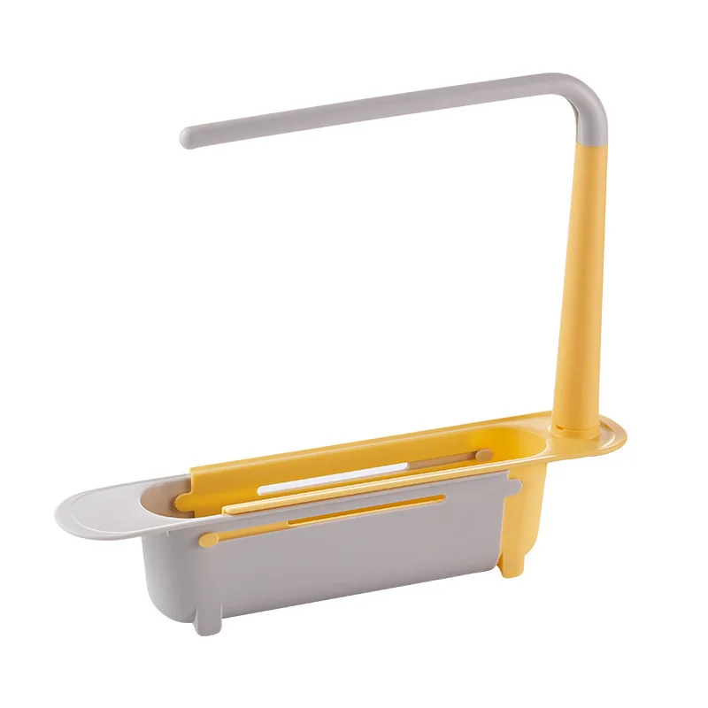 Space-Saving Kitchen Sink Organizer: Telescopic Shelf & Drainer Basket with Towel Hanger