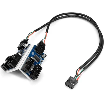 

Motherboard USB 2.0 9Pin Header 1 to 4 Extension Hub Splitter Adapter-Converter MB USB 2.0 Female to 4 Female - 30CM USB