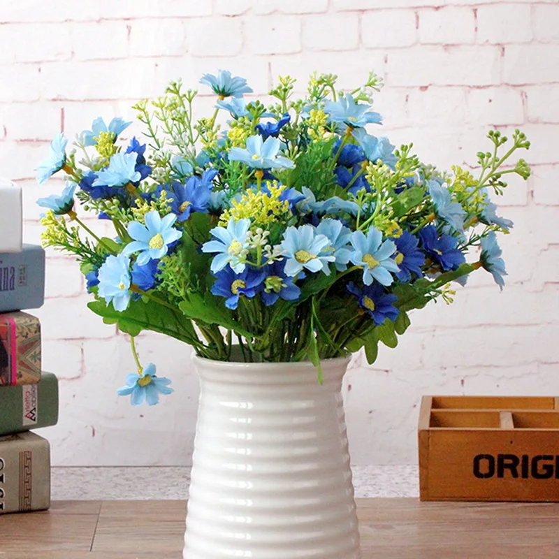 

28 Head Silk Flowers For Home Decoration Accessories Fake Artificial Flowers Wedding Home Decoration Bouquet
