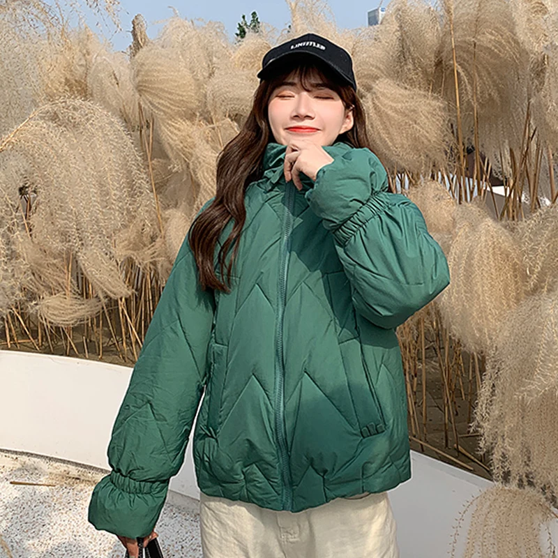 

2019 New Women Winter Short Coat Female Stand Collar Parka Thick Cotton Casual Jacket Autumn Warm Fashion Padded