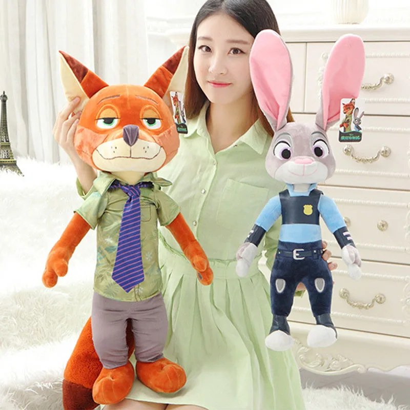 40CM Hand Puppet Doll Cute Cartoon Rabbit Judy Fox Nick Plush Stuffed Toys For Children The 2