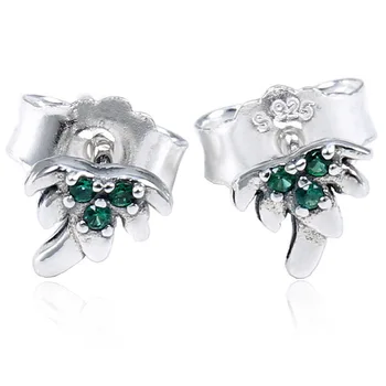 

Authentic 925 Sterling Silver Earring Me Collection My Palm Tree Stud Earrings With Crystal For Women Wedding Gift Fine Jewelry