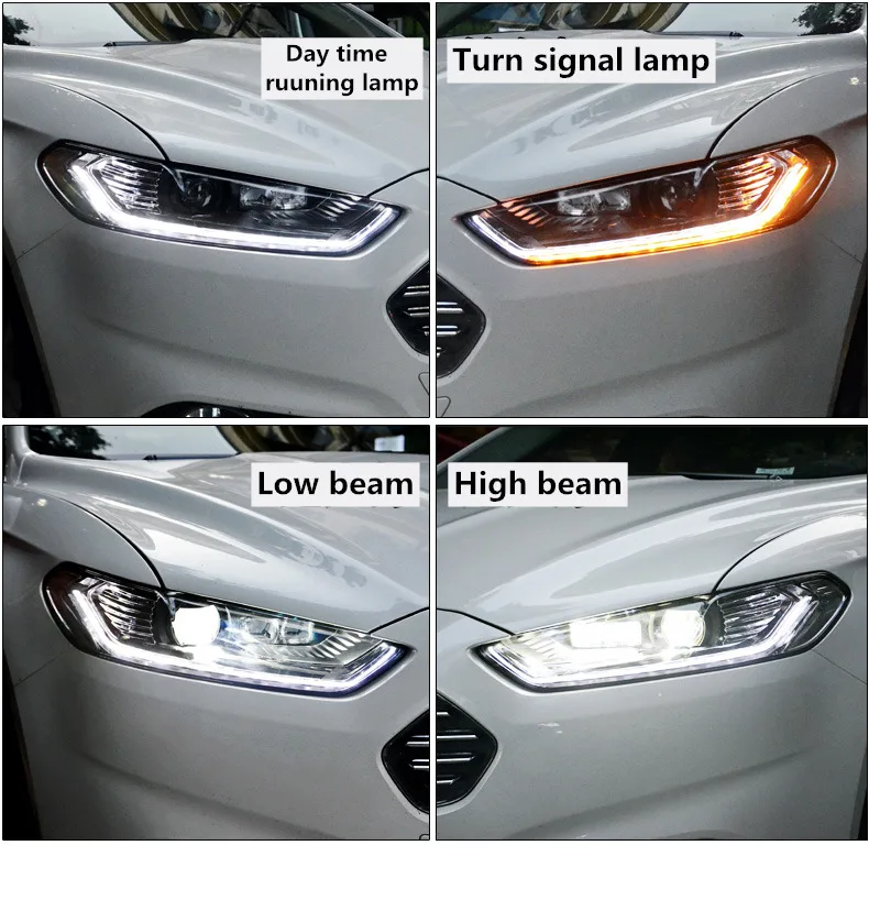 Vland завод для фар автомобиля Mondeo светодиодный головной фонарь 2013 для Fusion передний свет с движущимся сигналом