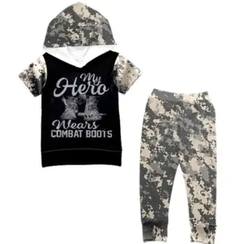 

Hot sale boutique kids outfit July 4th letter printed hoodie black tops with printd leggings