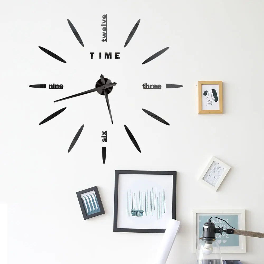 3D Wall Clock Modern Design DIY Acrylic Mirror Sticker Quartz Needle Big Europe Horloge Home Decoration Living Room Watch Clocks