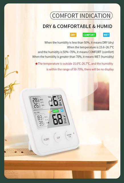 Indoor Large LCD Digital Thermometer Hygrometer Home Baby Room Wine Cellar  Temperature Humidity Trend Monitor 24 hour All Time - AliExpress